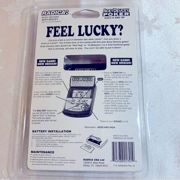 Radica Acey Deucey Poker Electronic Game Sealed NWT - Picture 3 of 5